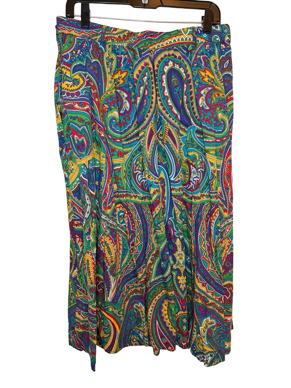 Caroline Rohmer Paris Vintage Paisley Midi Skirt Multicolor Cotton Boho Small - Picture 3 of 5